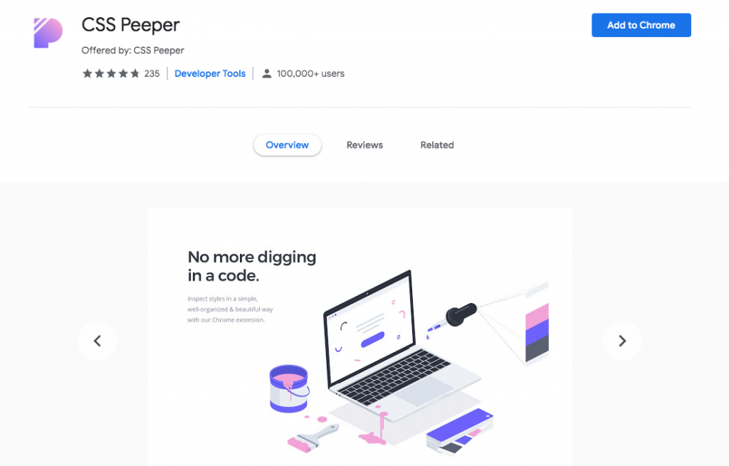 CSS Peeper Chrome WordPress 확장 프로그램