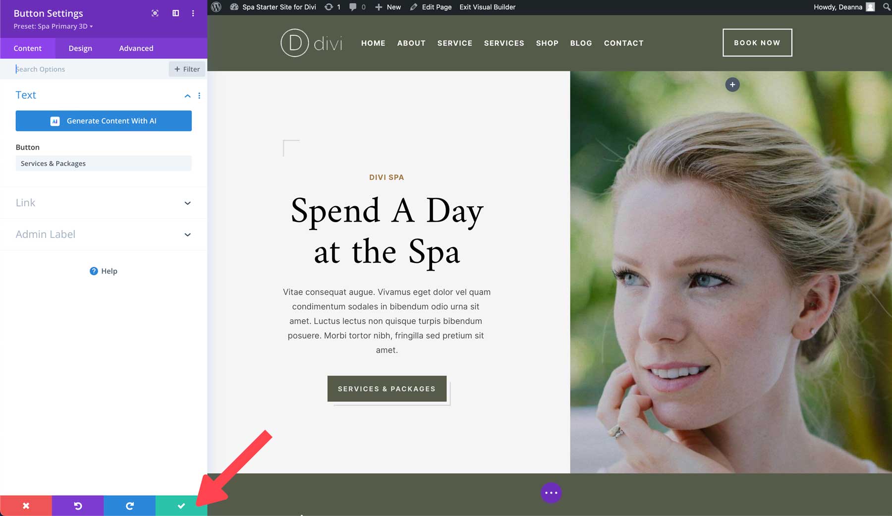 Divi 的 Spa 入门网站