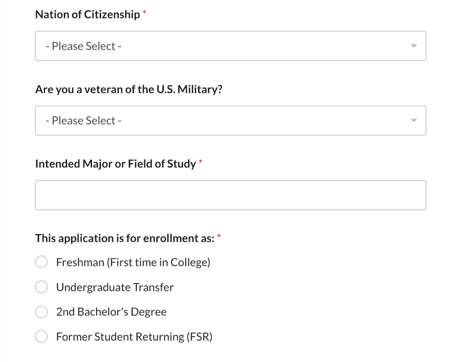 Using a student application form on your educational website