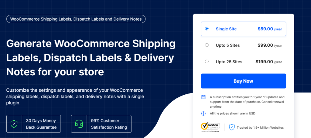 Этикетки доставки, этикетки отправки и накладные WooCommerce