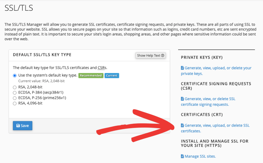 สร้างหรืออัพโหลด SSL ใน cPanel