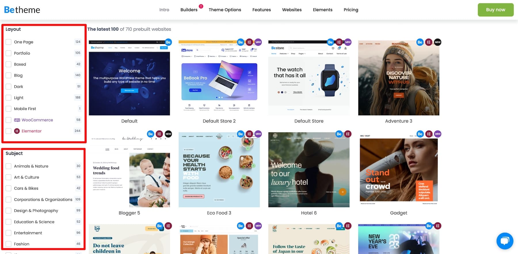 Betheme: 700+ демонстрационных макетов