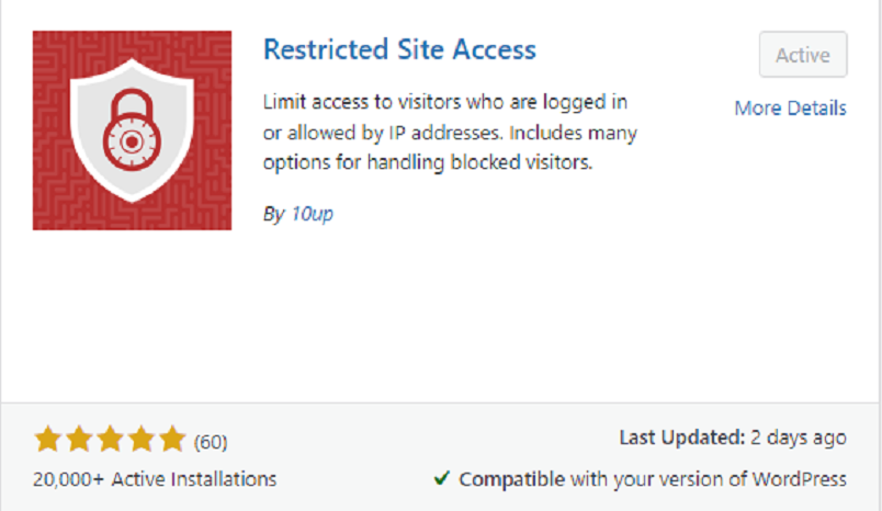 限制網站存取 WordPress 插件