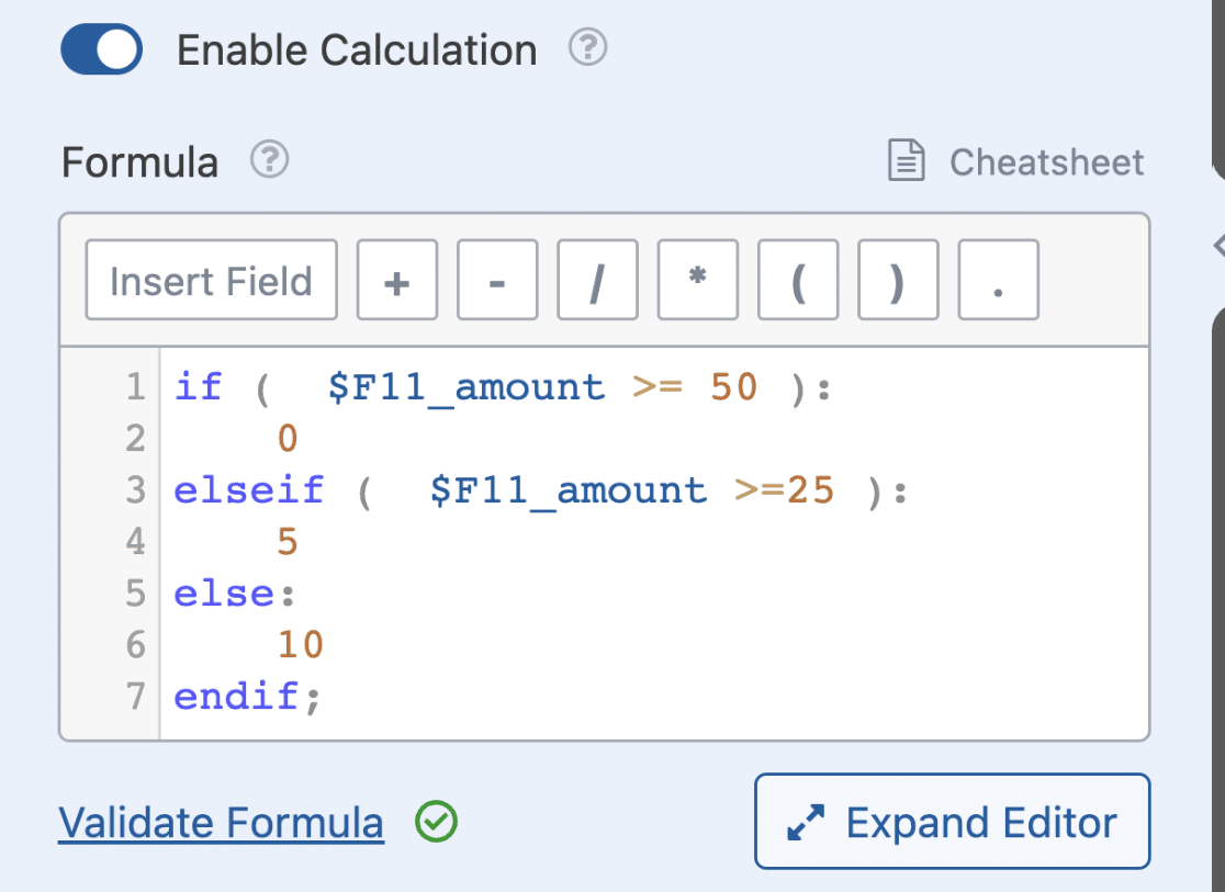 WPForms calculations field