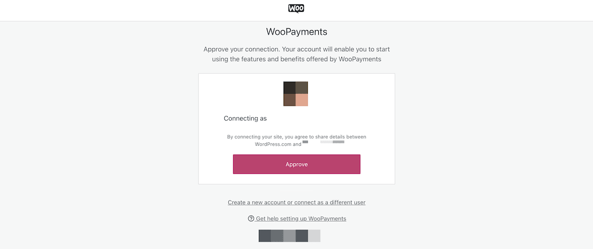 تأكيد الموافقة على الاتصال بين WooPayments ومتجر WooCommerce الخاص بك.