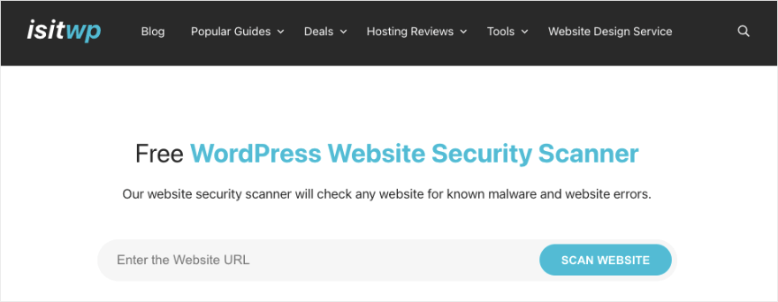 Kostenloser IsItWP-Sicherheitsscanner