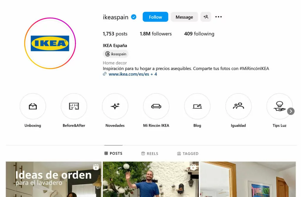 contoh media sosial internasional ikea spanyol