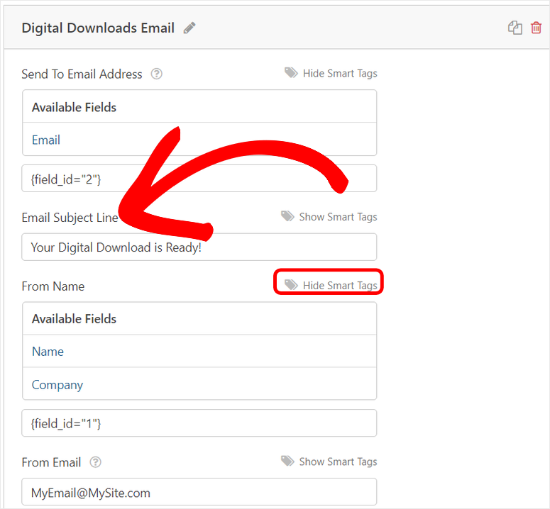 wpforms map email fields