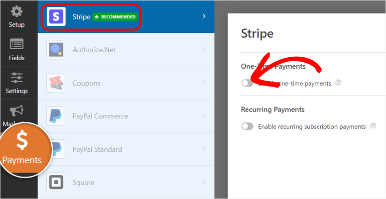 wpforms activate stripe