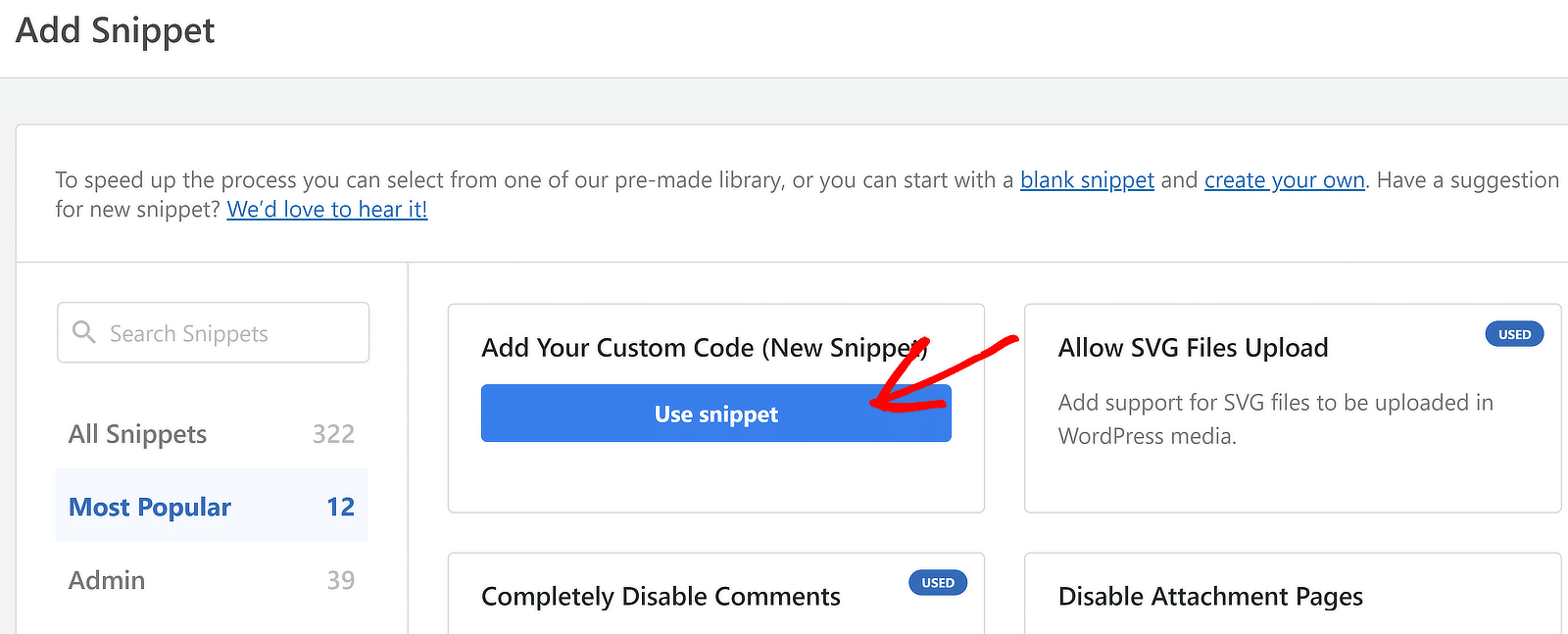 Use snippet