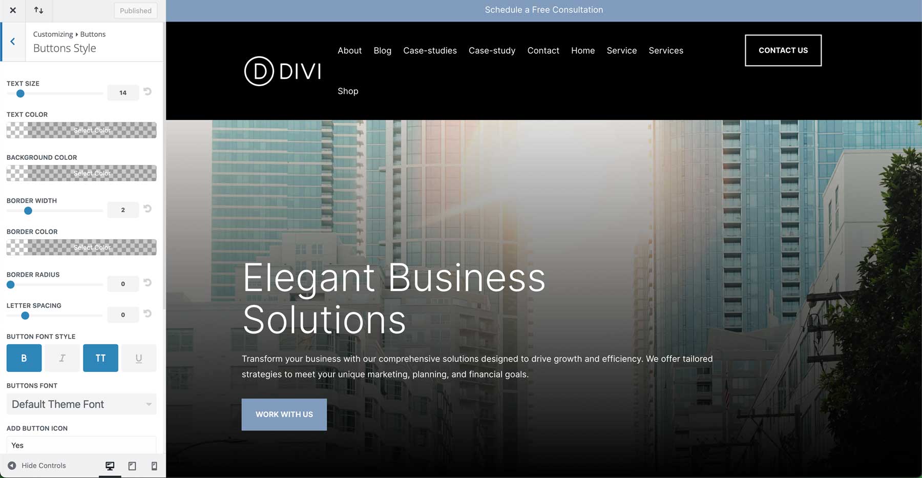 Site de start corporativ pentru Divi