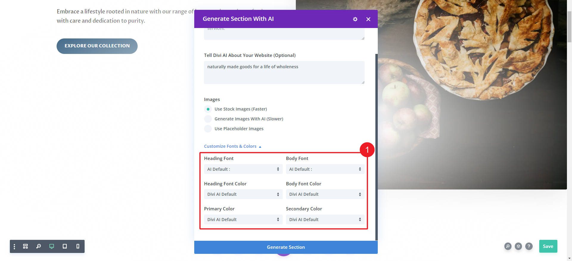 AI Layout Salvar estilos - Usar estilos com seção - Etapas 9