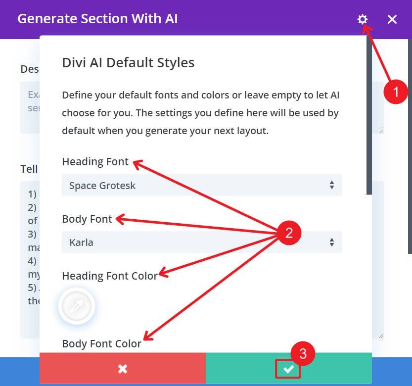 Divi AI のデフォルト設定を設定する