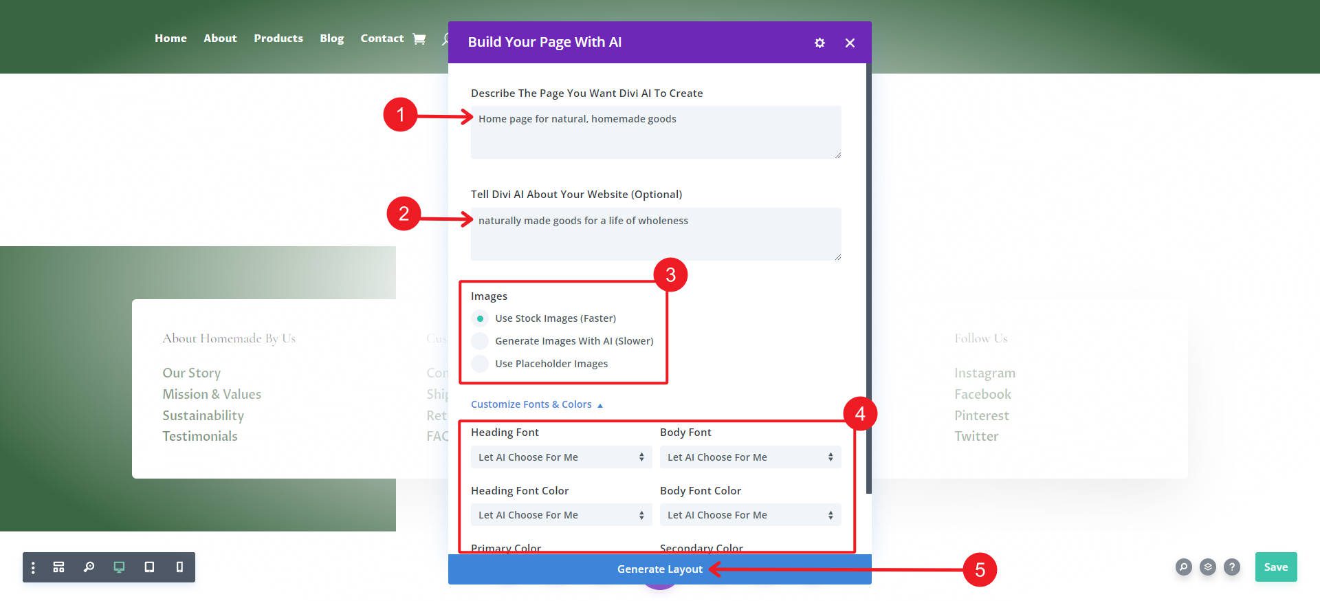 AI-Layout-Stile speichern – Stile mit Abschnitt verwenden – Schritte 3–7