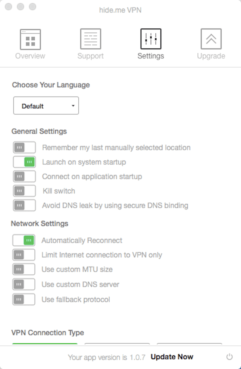 Configuración de ocultarme