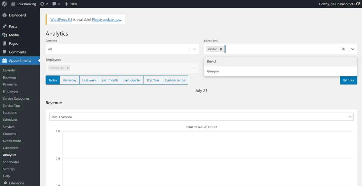 Captura de tela do Analytics Dashboard para utilizar insights baseados em dados