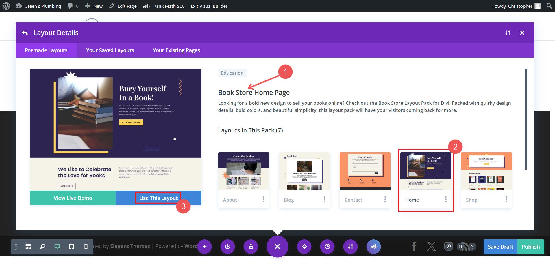 สร้างหน้าใหม่ด้วย Template Divi - ขั้นตอนที่ 6-8