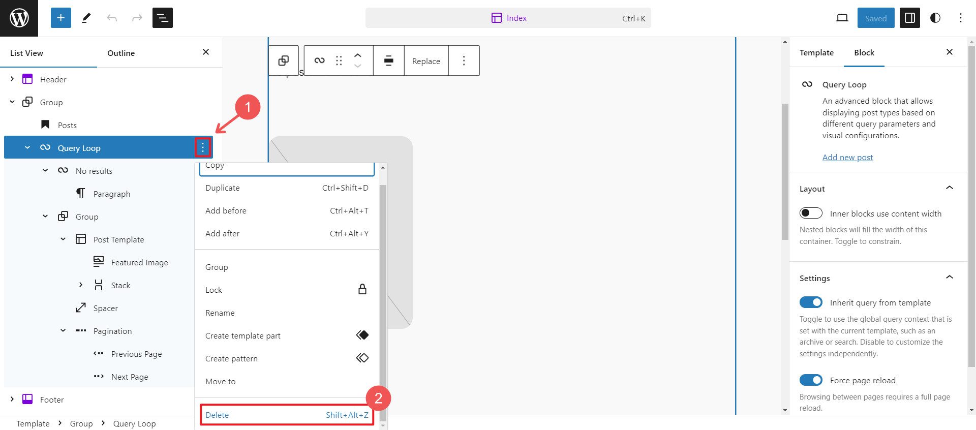 Crea modello di pagina con motivi - Passaggi 3-4