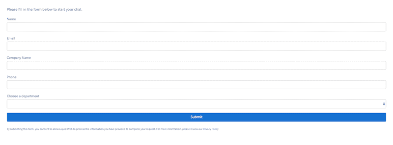 Formulario web líquido