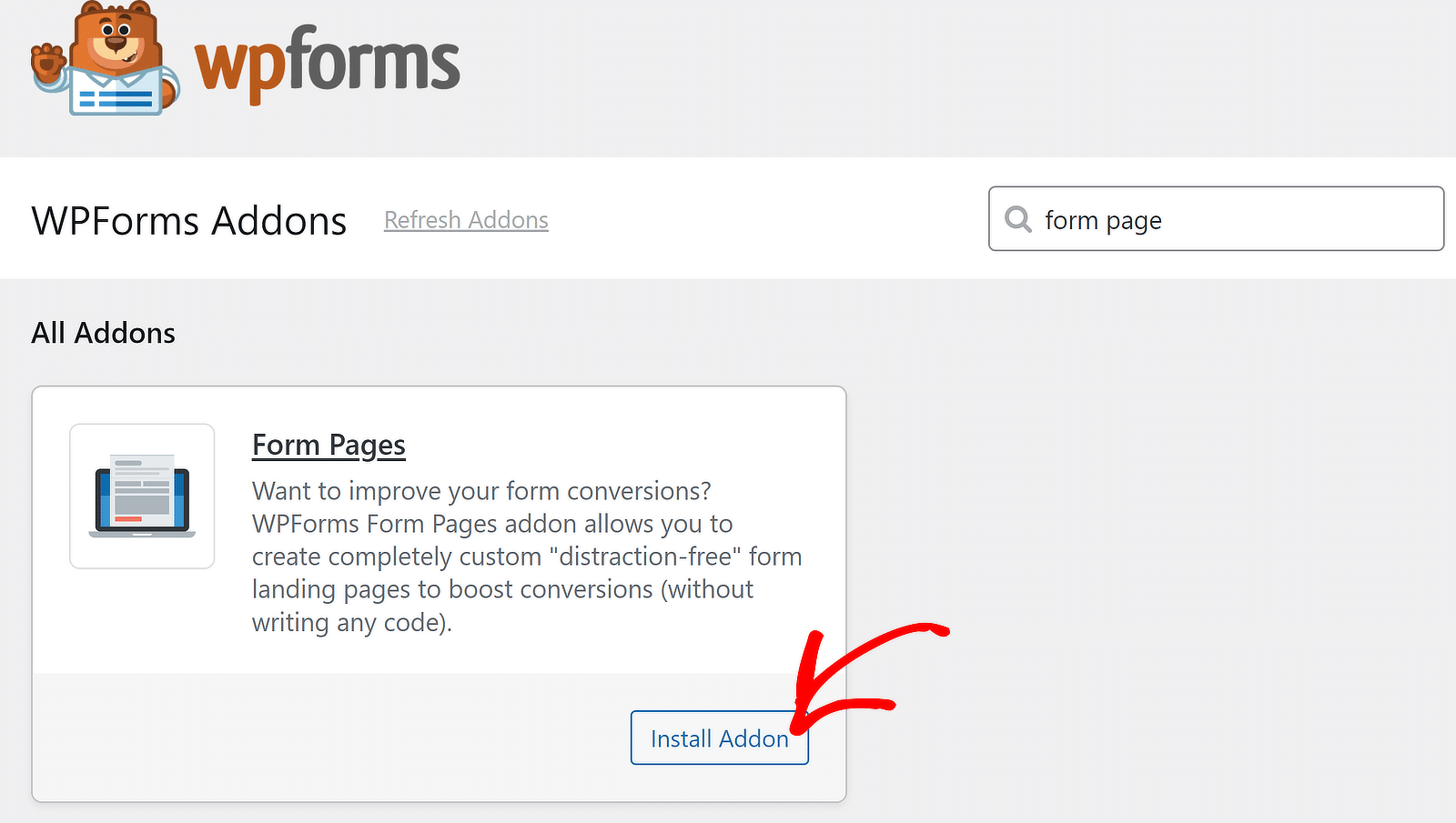 Install Form Pages addon