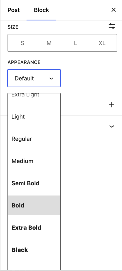 Ini adalah tangkapan layar opsi tampilan untuk mengubah font