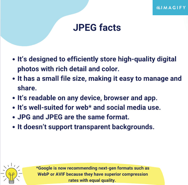 JPEG gerçekleri - Kaynak: Imagify