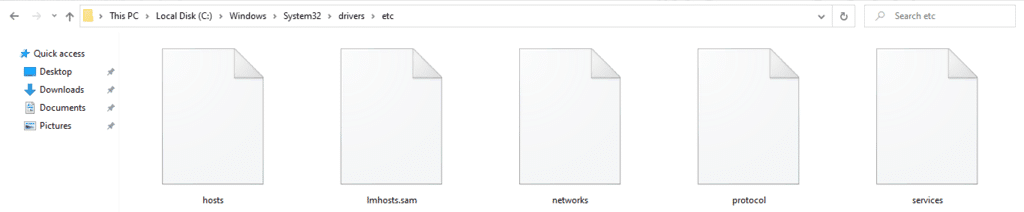 Hosts file located in Windows