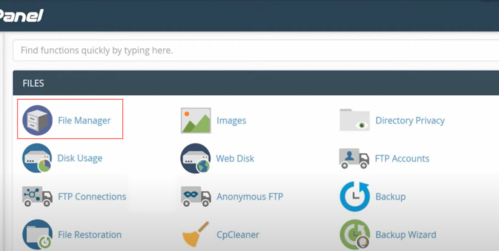 File Manager in cPanel