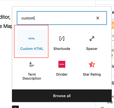 Embedding HTML code of Google Map in WordPress site via custom Html block