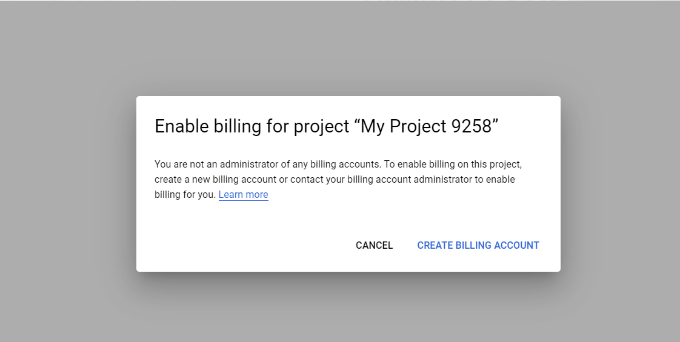 Create billing Account