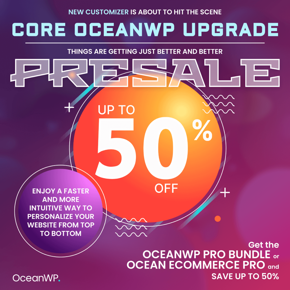 OceanWP WordPress 定制器升级预售横幅