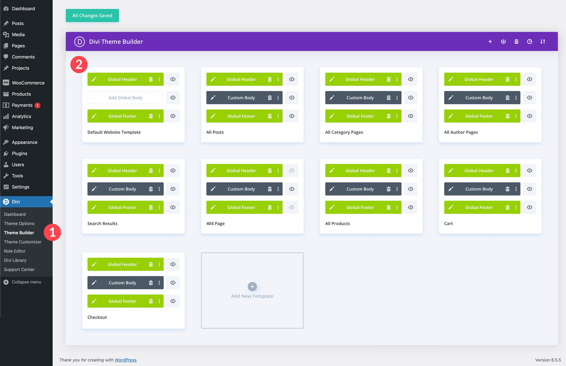 Situs permulaan keuangan untuk Divi