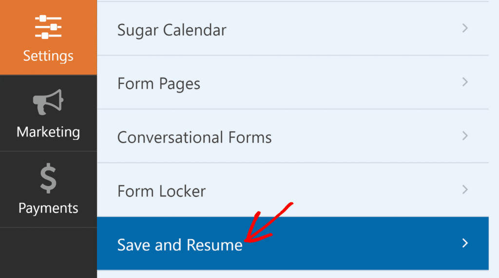 Save and Resume addon