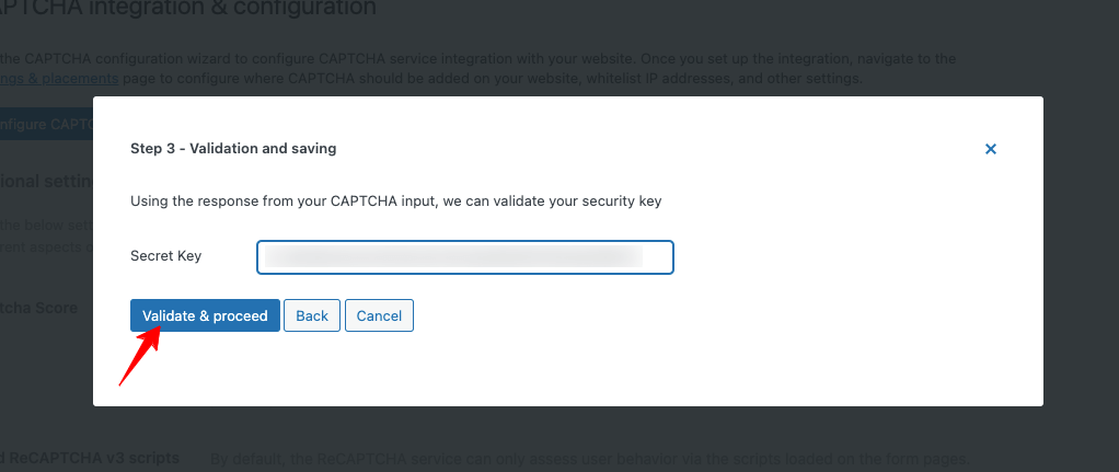 ป้อนความลับคีย์ captcha-4wp