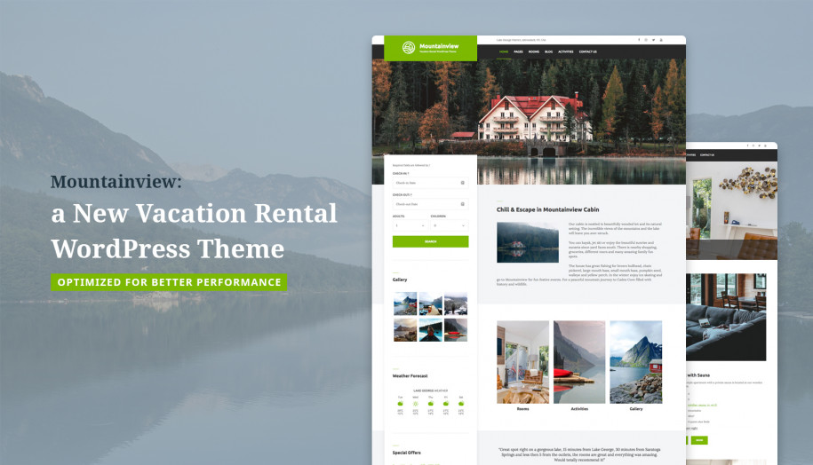 Thème WordPress pour location de vacances Mountainview