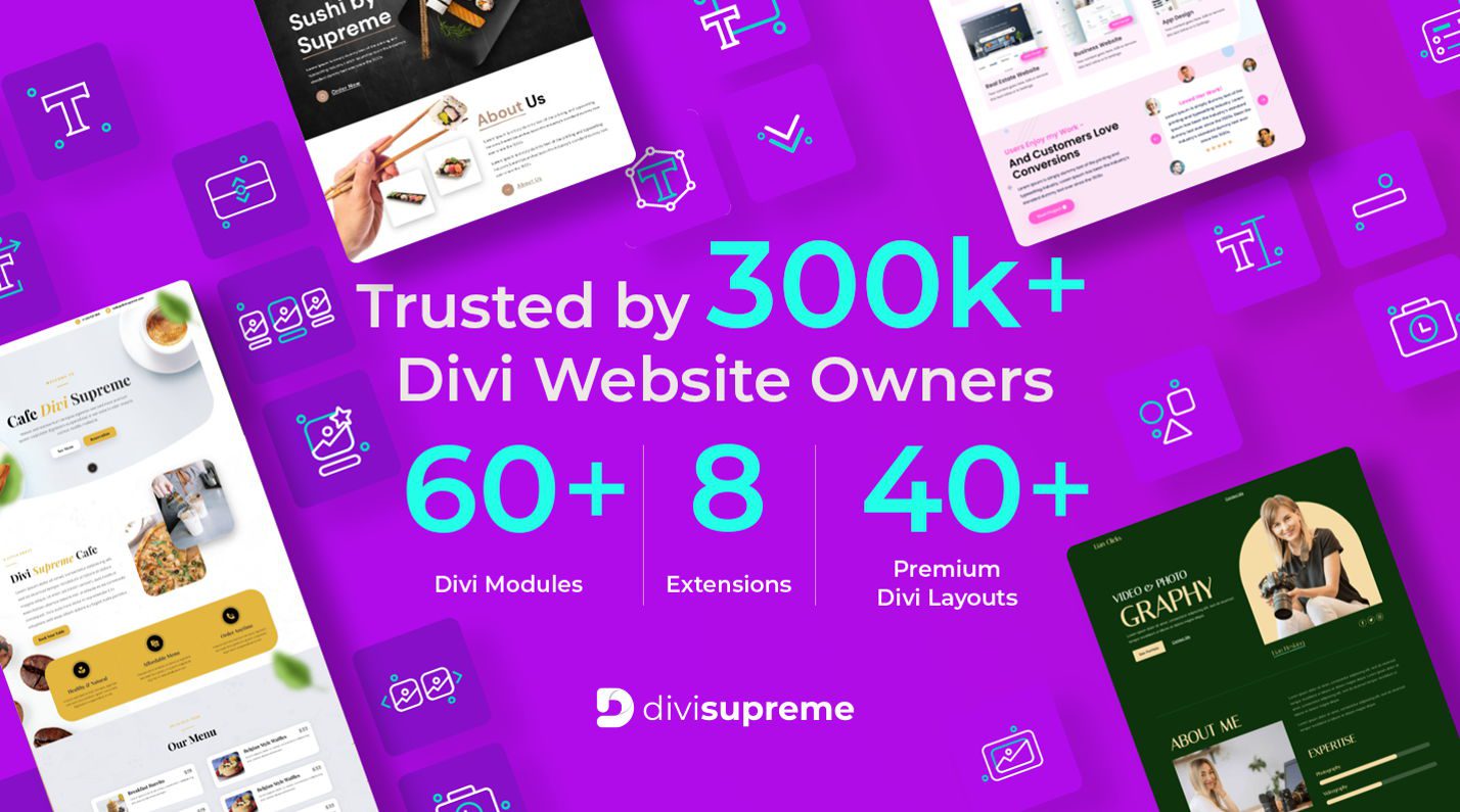 Una captura de pantalla del encabezado promocional de Divi Supreme Pro