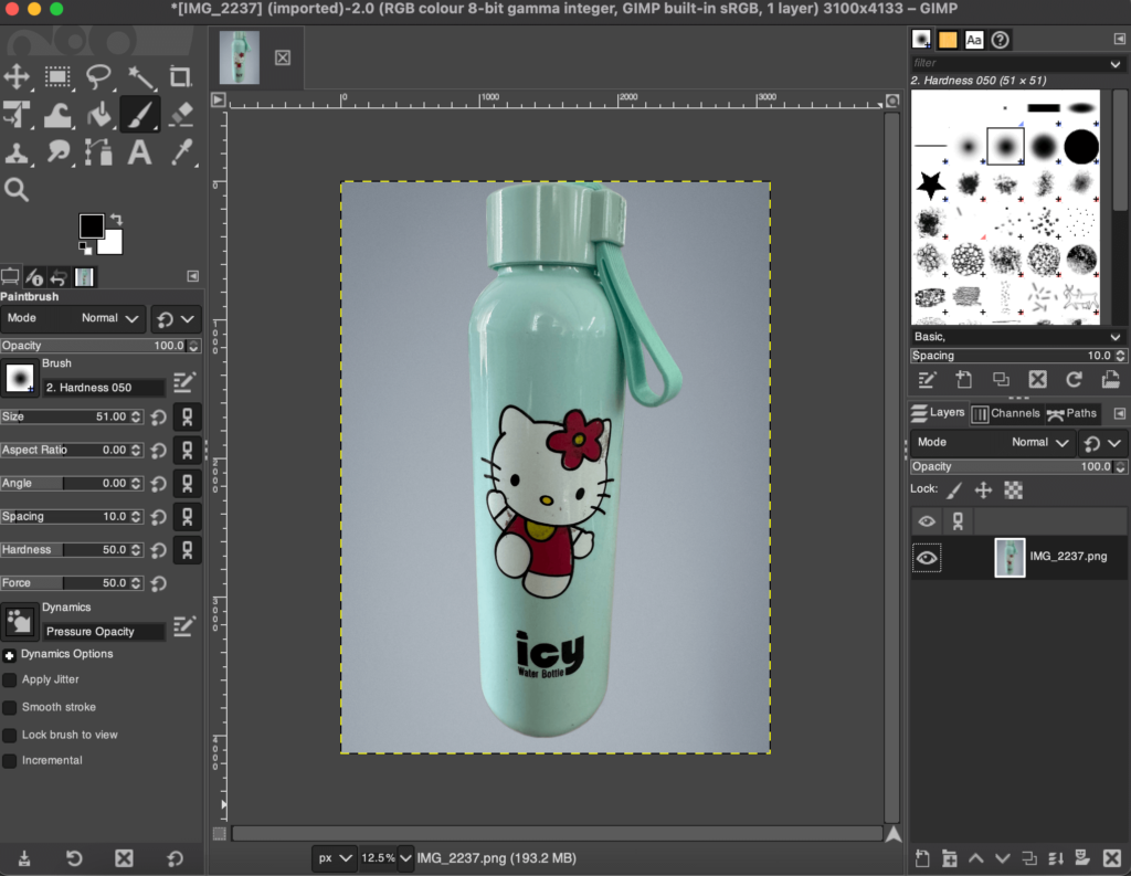 นี่คือภาพหน้าจอของภาพที่ปรับขนาดใน Gimp