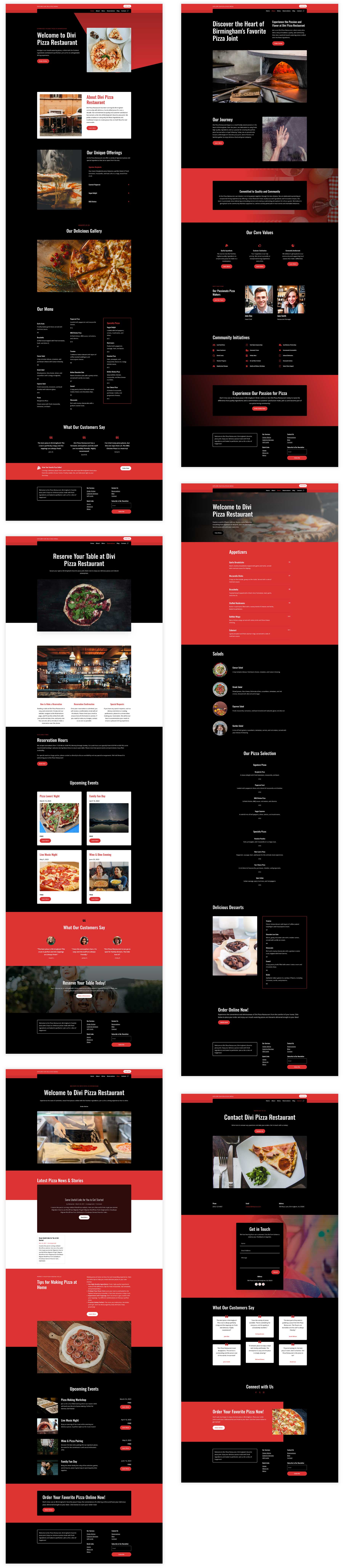 Exemple de site-uri web de pizza restaurant Divi AI