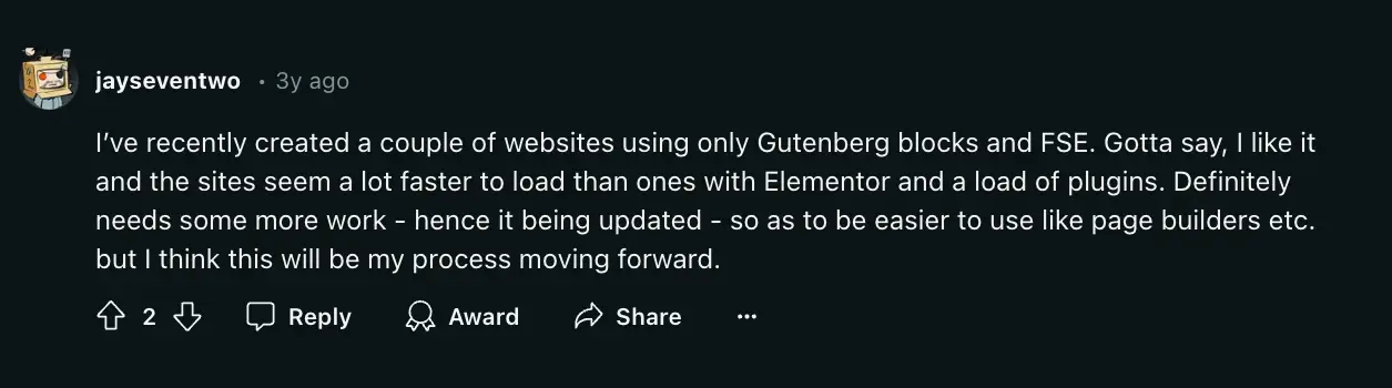 Gutenberg の意見とページビルダー 6