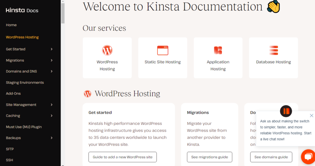 Documentation Kinsta