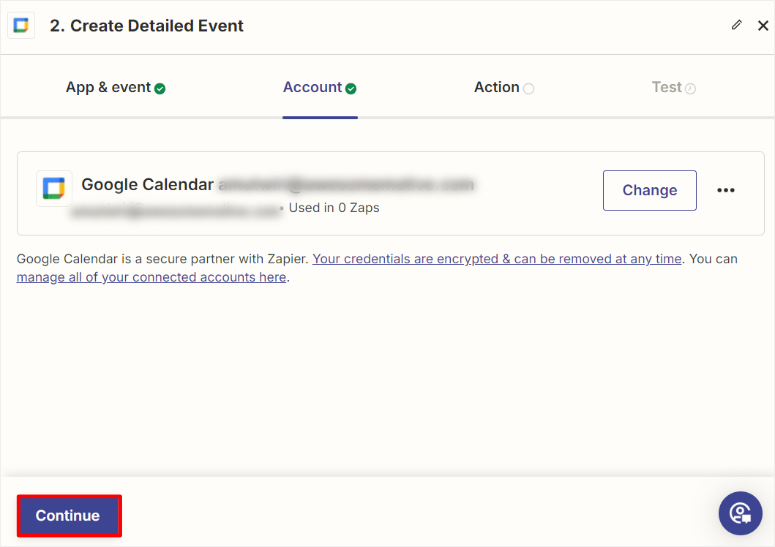 select google calendar for zapier