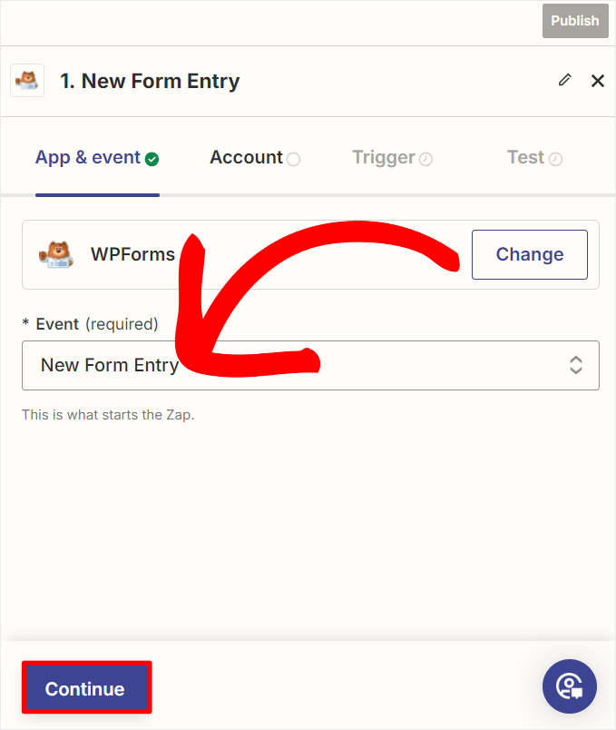 zapier new form entry