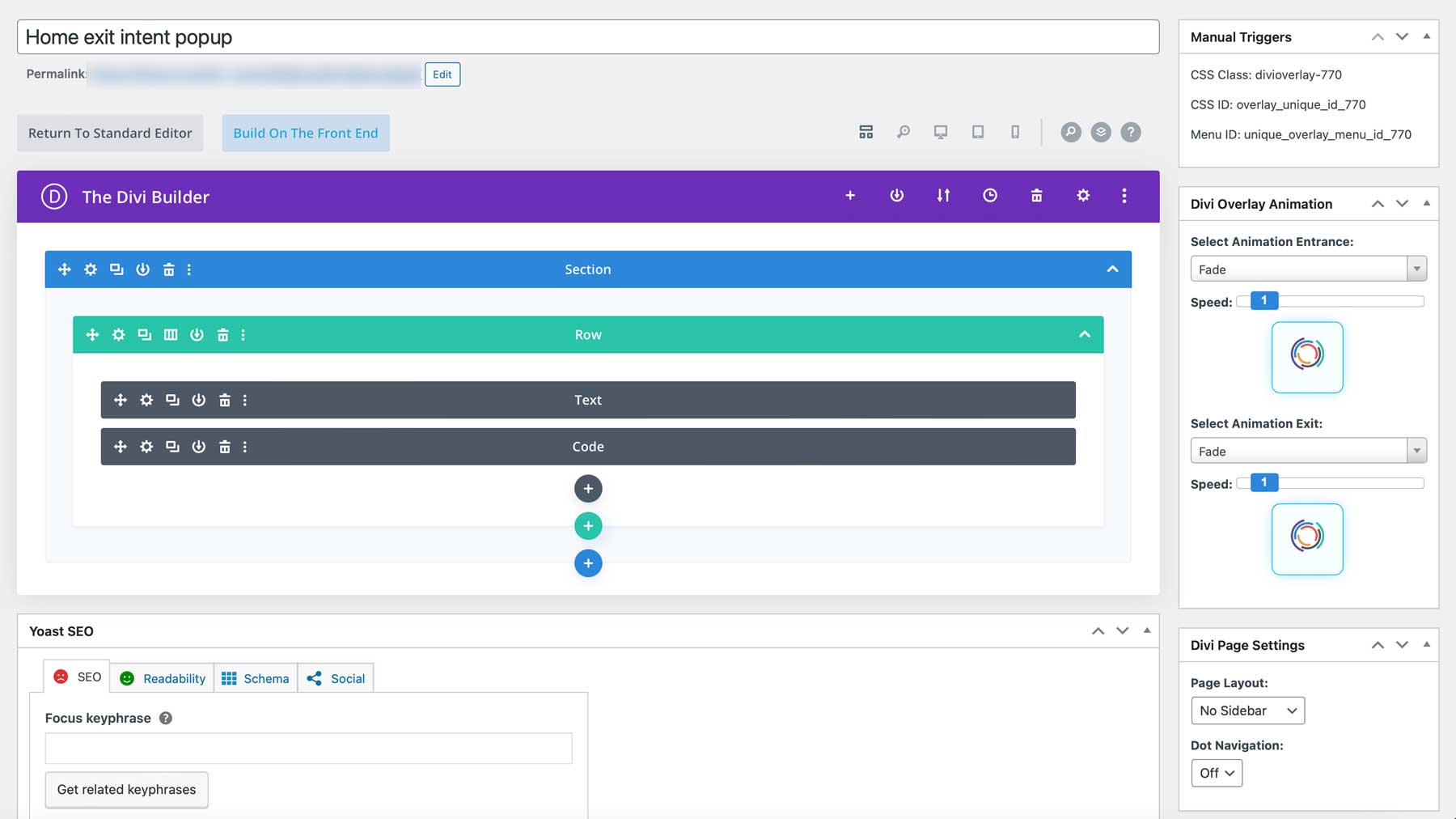 واجهة تراكبات Divi