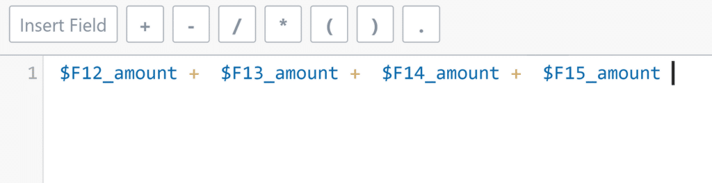 Formula for summing scores