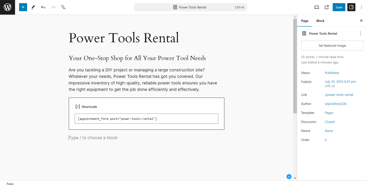 การเพิ่ม Shortcode Block ให้กับหน้าภายใน WordPress Block Editor