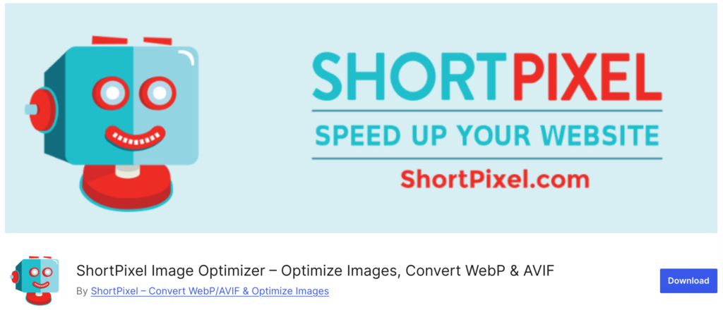 Esta é uma captura de tela do plugin ShortPixel