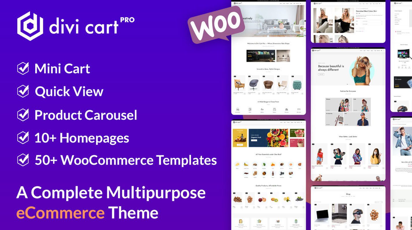 Image promotionnelle pour Divi Cart Pro