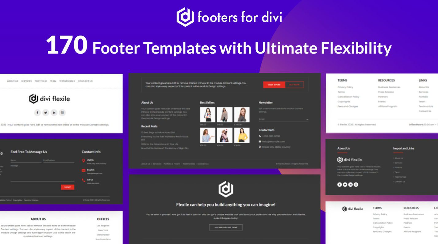 ภาพโปรโมตสำหรับ Divi Footer Pack