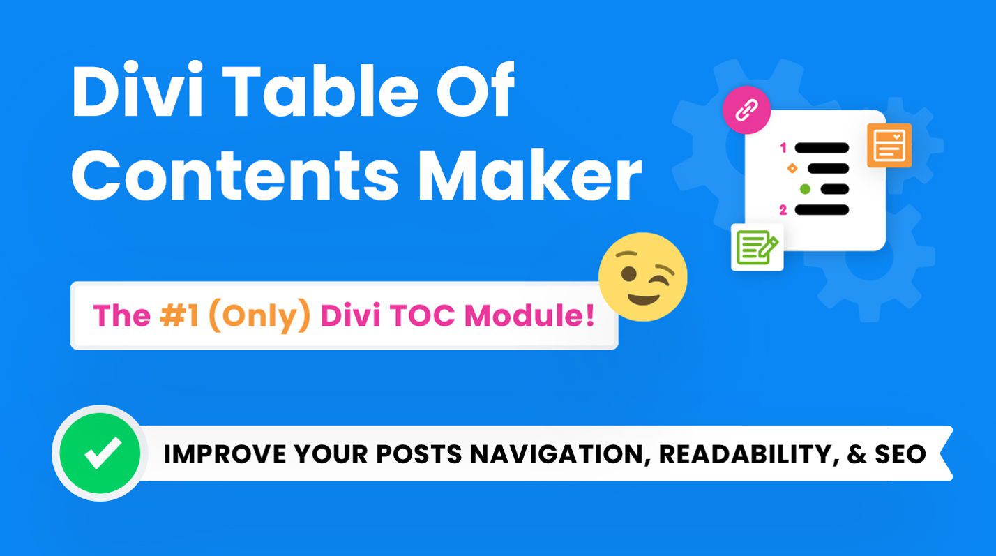 Imagem promocional do Divi Table Of Contents Maker