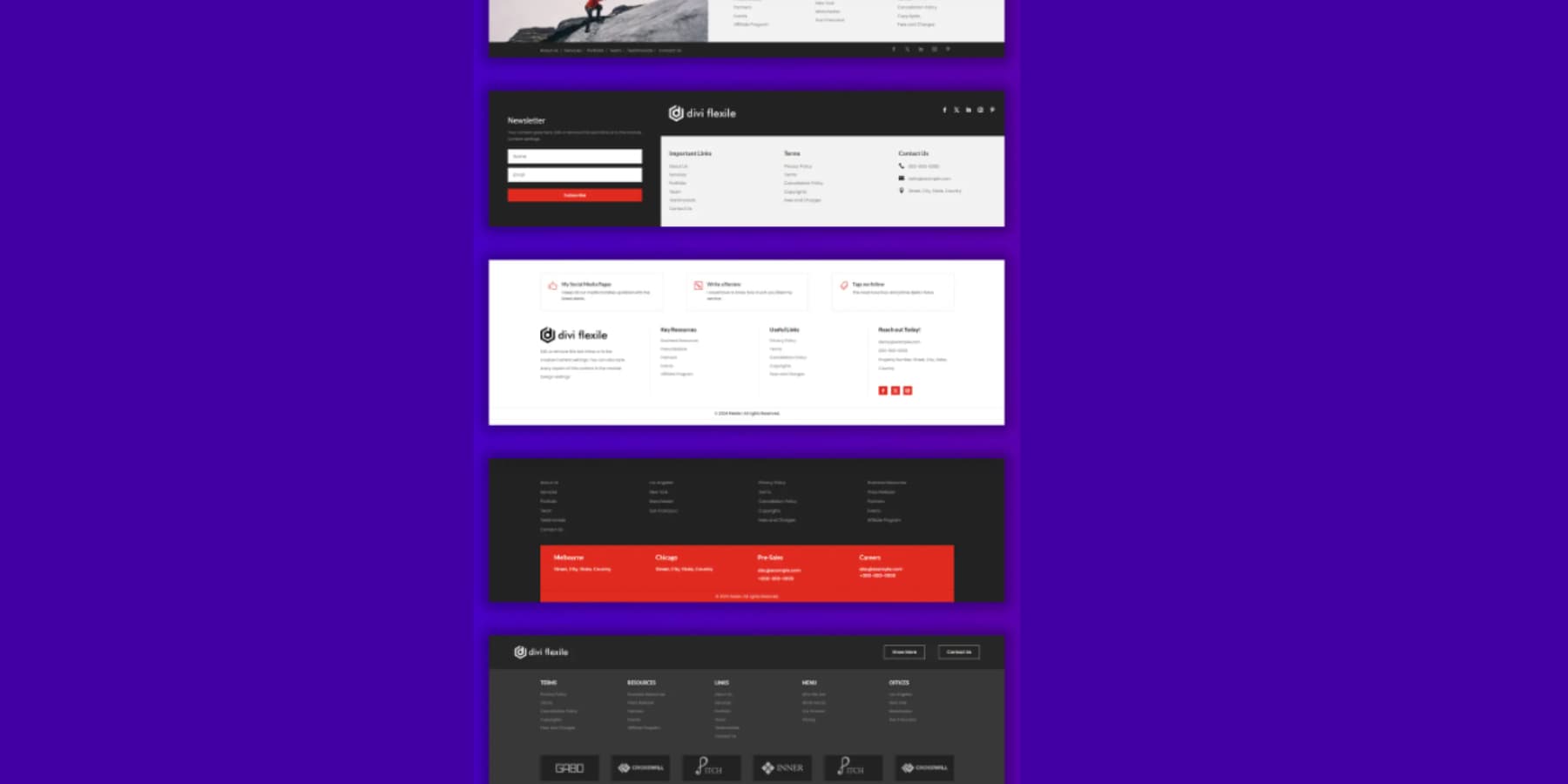 Divi Flexile 部分页脚设计截图